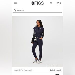 Figs Rafaela Scrub Jumpsuit in Navy
